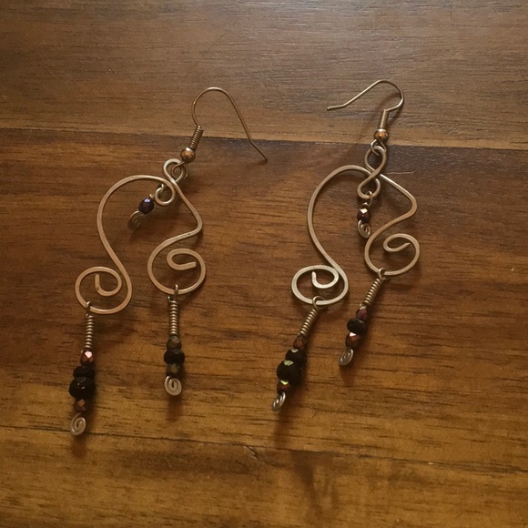 Wire & Bead Earrings - Picture 1 of 4